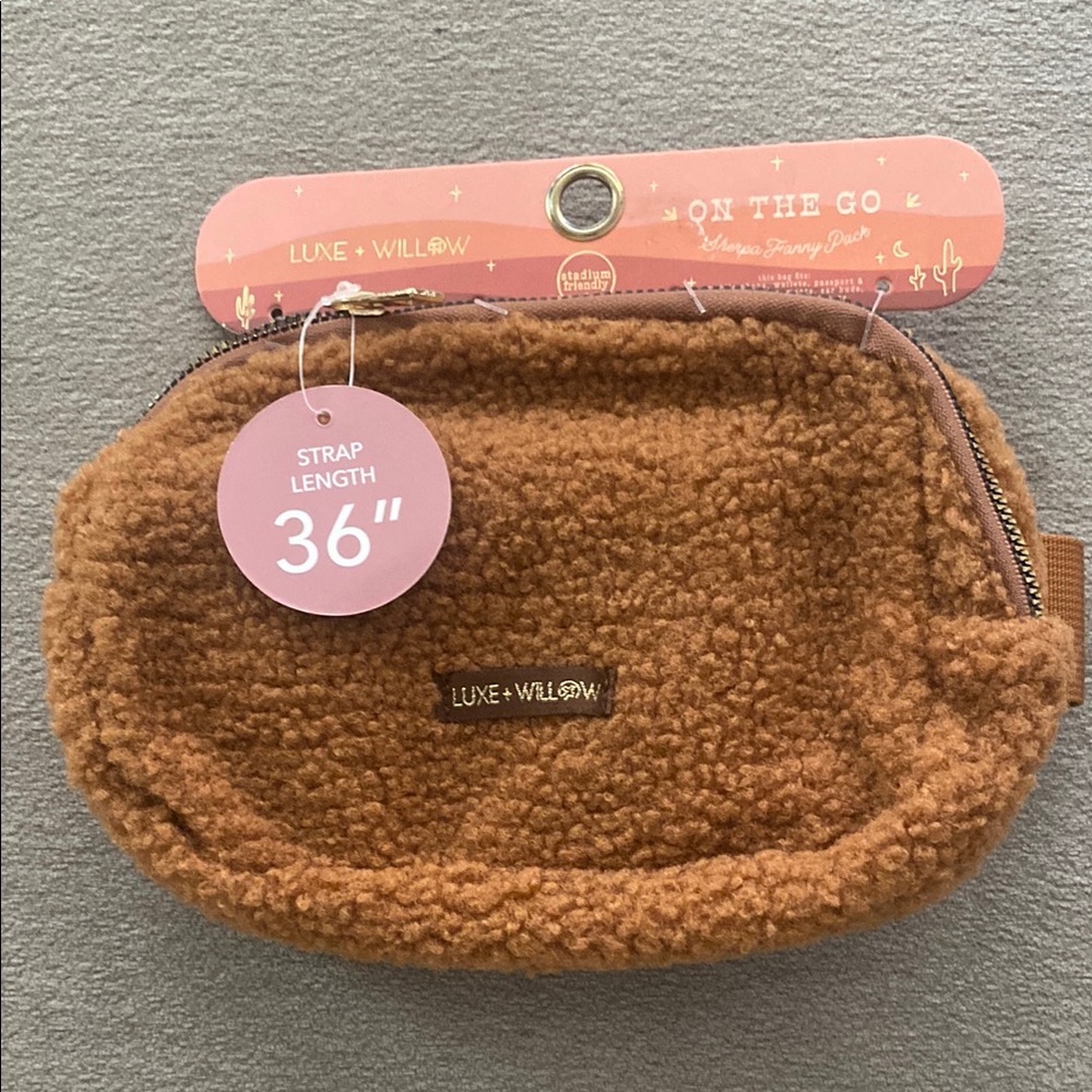 Warm Brown Plush Crossbody Bag